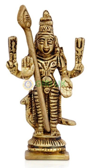 Peacock Murugan - Brass - AF - 3.25 Inch - 155 Gms