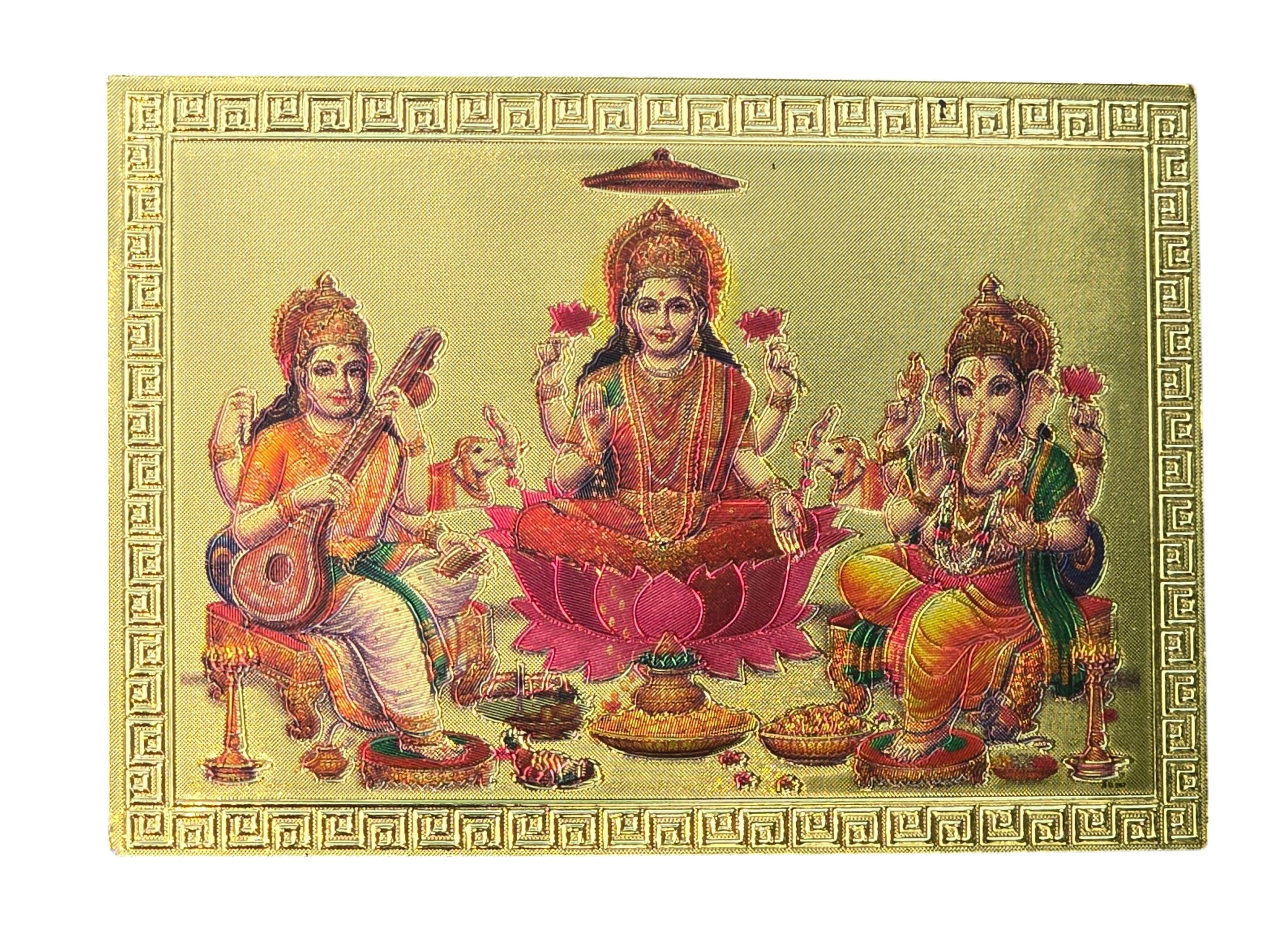 Lord Ganesh Lakshmi Saraswati Photo Fridge Magnet