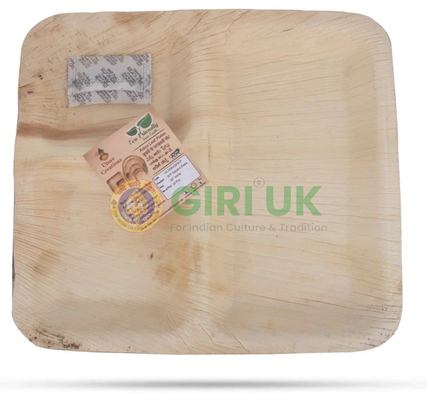 Areca Leaf Plate - 10 Pcs Set - Square - 10x10 Inch