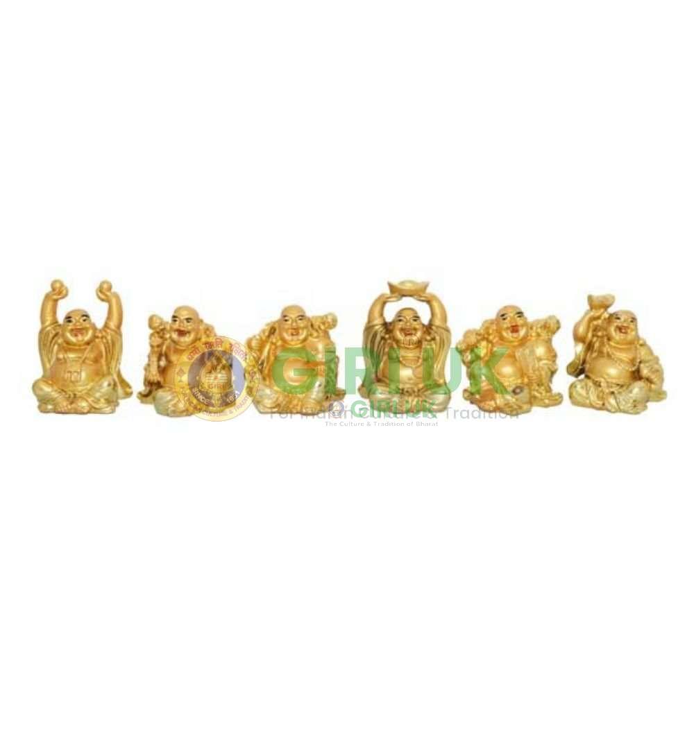 Laughing Buddha Set - Brass - 5pcs