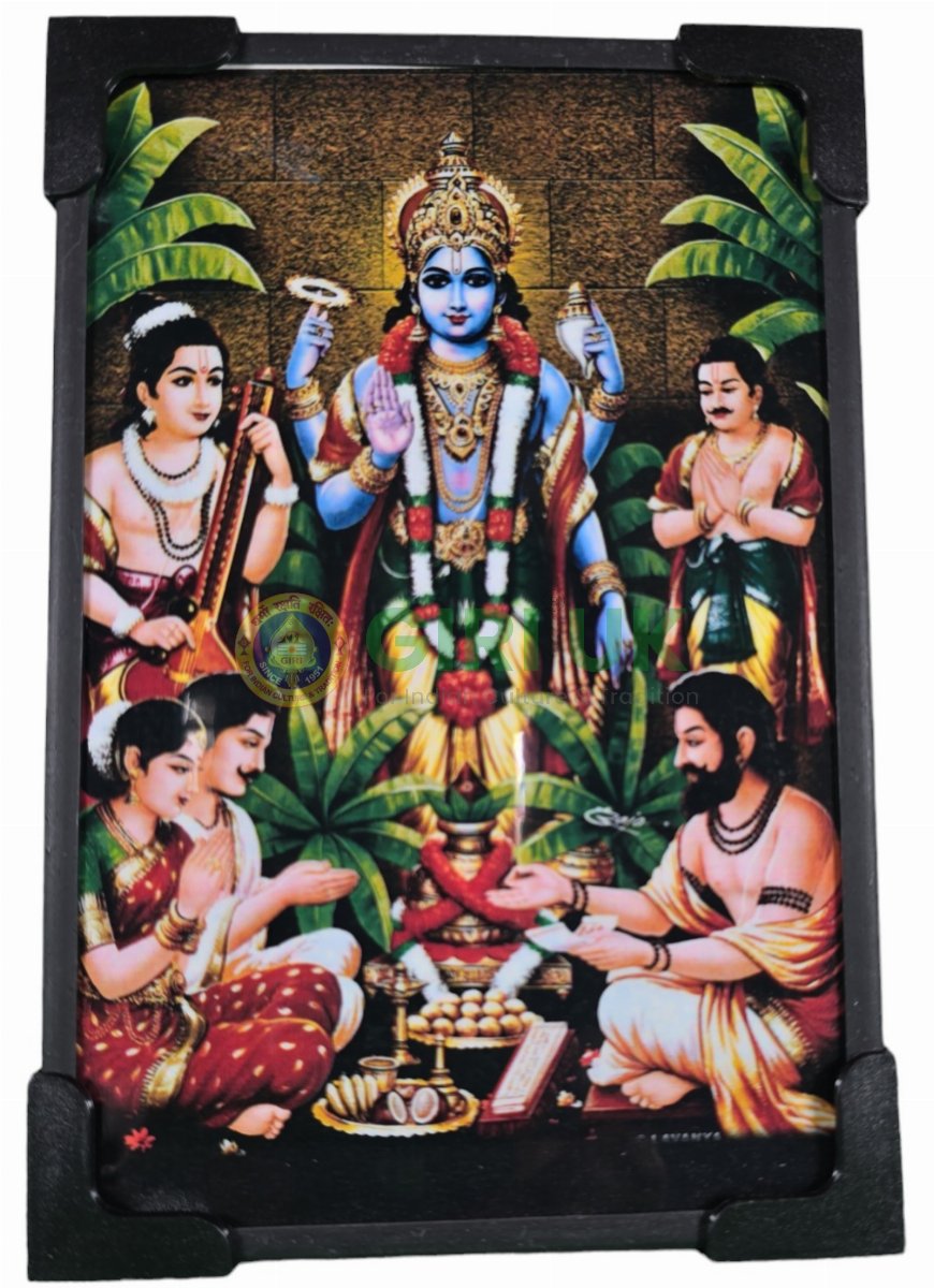 Lord Sathya Narayana Swami Picture - 6 x 4 inches