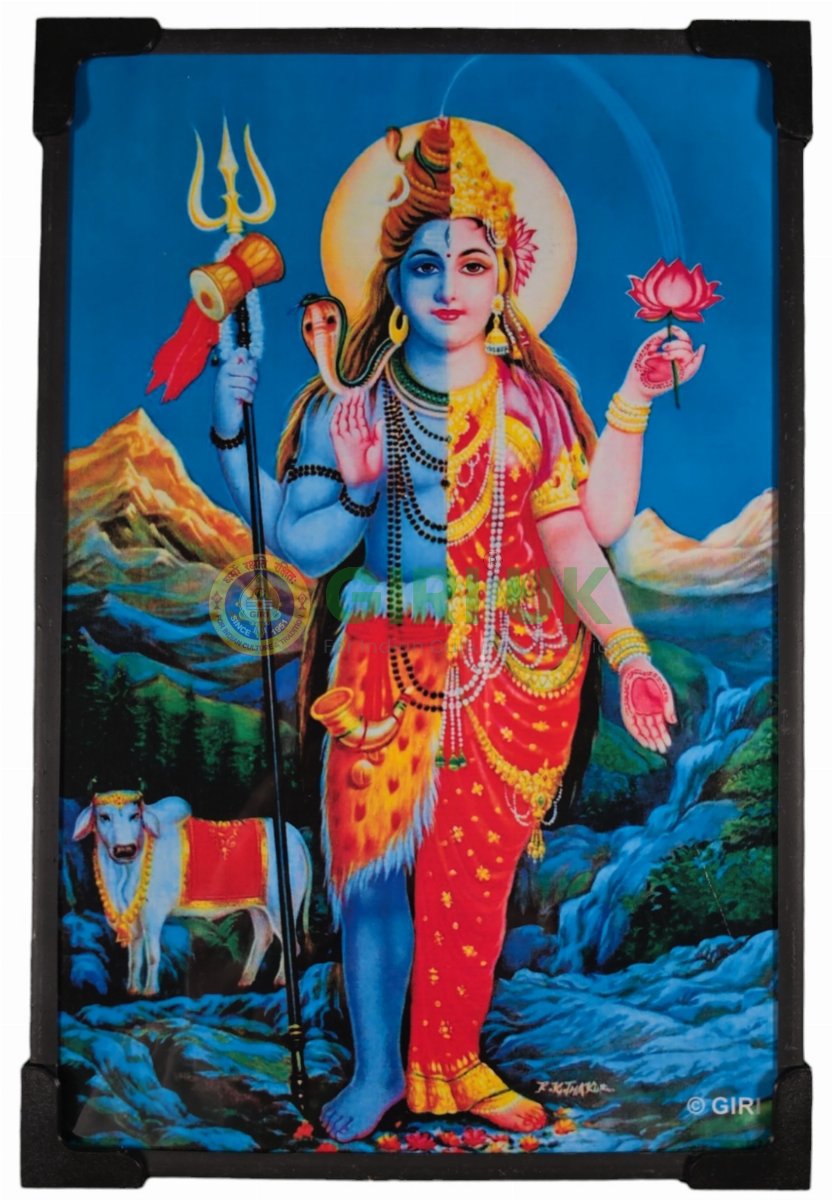 Ardhanarishwara Shiva Parvati Picture - 9 x 7 inches