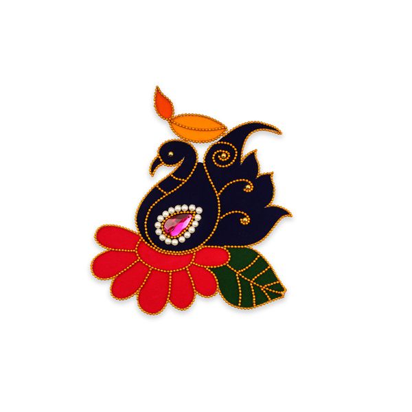 Peacock Rangoli - 8.2 inch