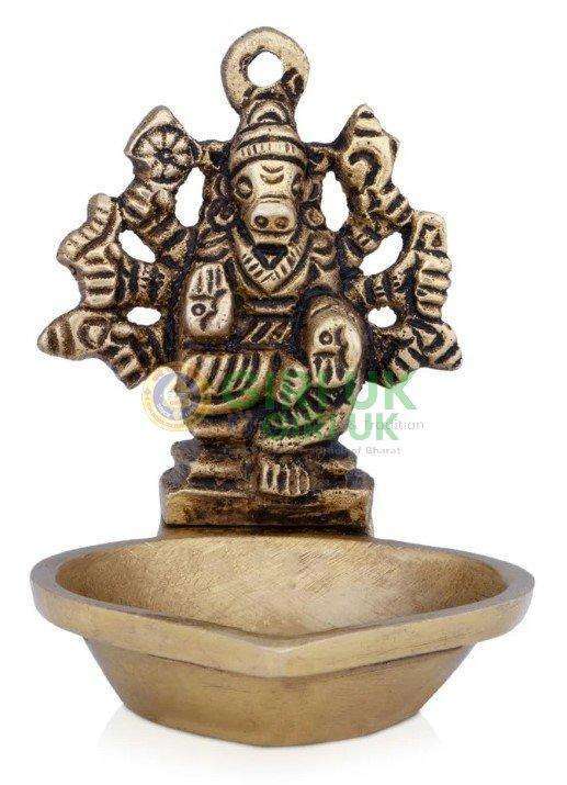 Varahi With Diya - Brass - AF - 2 Inch - 90 Gms