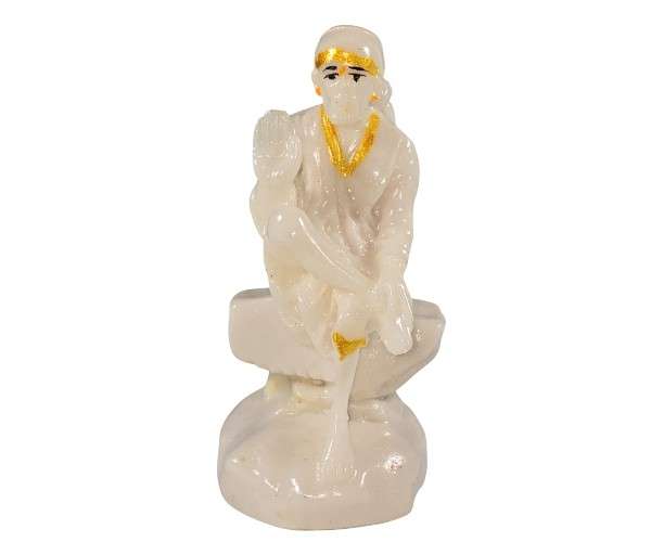 Shirdi Sai Baba Idol - Marble - 3.5 inches