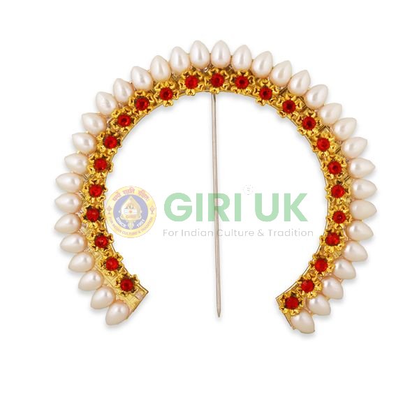 7.5” Large Moti Arch/Gajra/Hair Barrette for Varalakshmi
