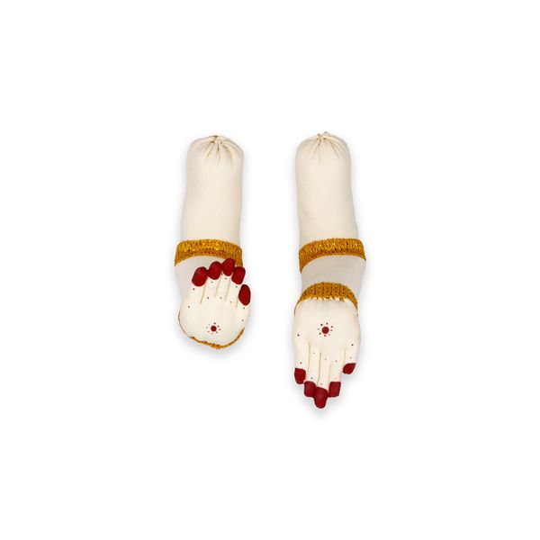 Varalakshmi /Amman/Ammavaru Medium+, White Hastham Paadam Set