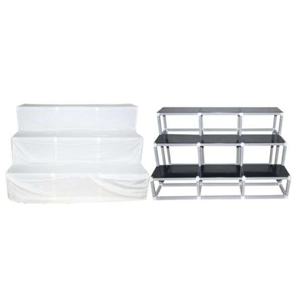 Plain Satin White Cover for 3 Steps 3-width Triple Frame Golu Padi Stand