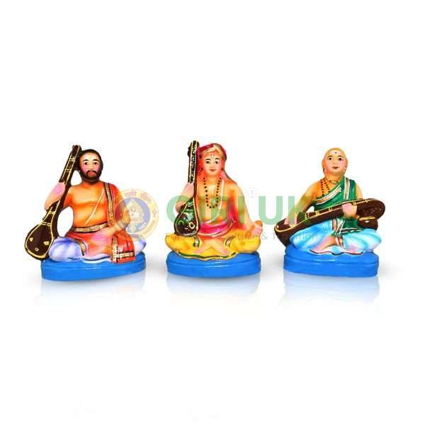 Carnatic Music Trinity Set - 7 Inches - Clay