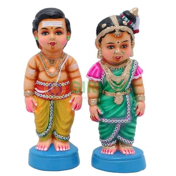 Bala Tirumana Jodi Set - 12.5 Inches - Paper Mache