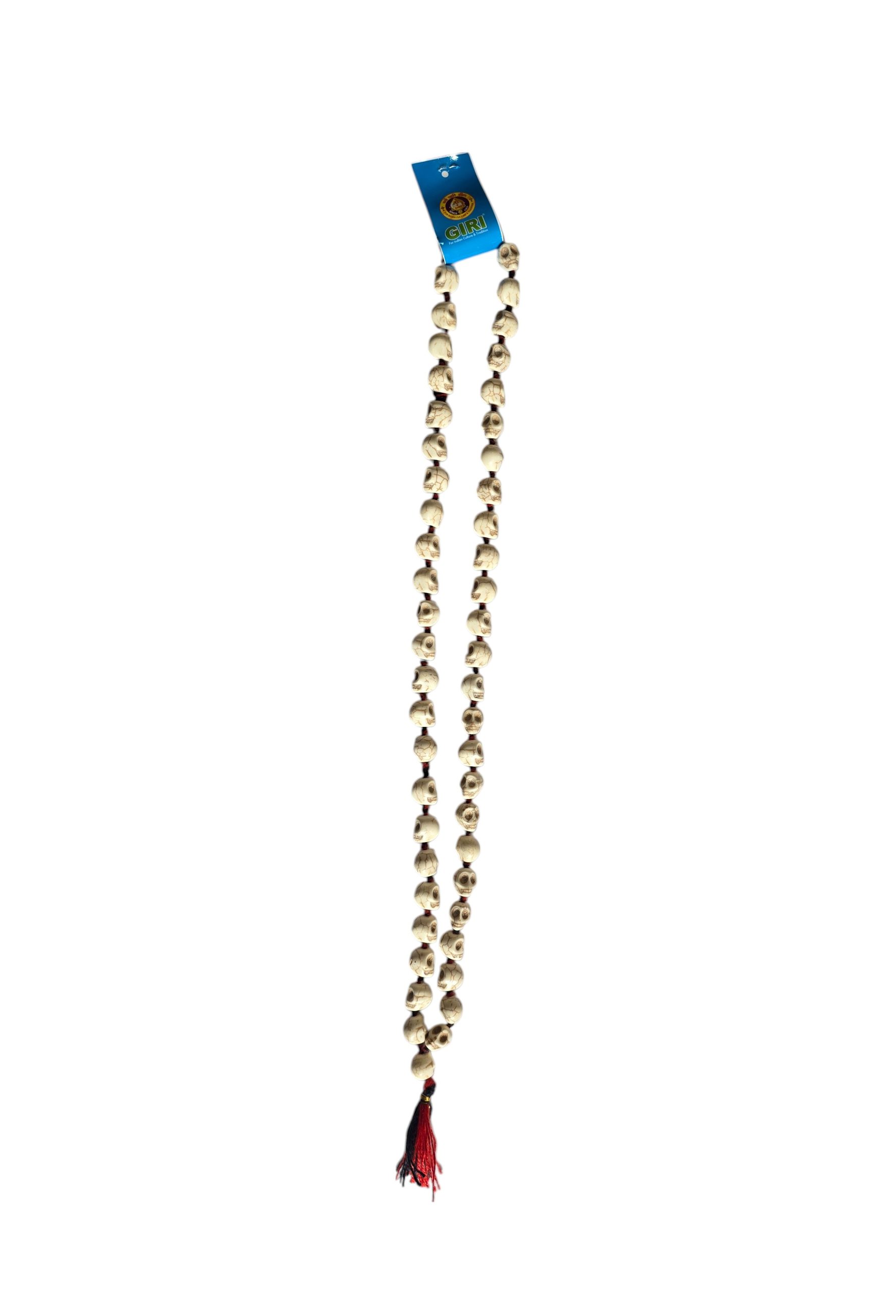 Mund-Skeleton Mala White 51 Beads - 12 mm
