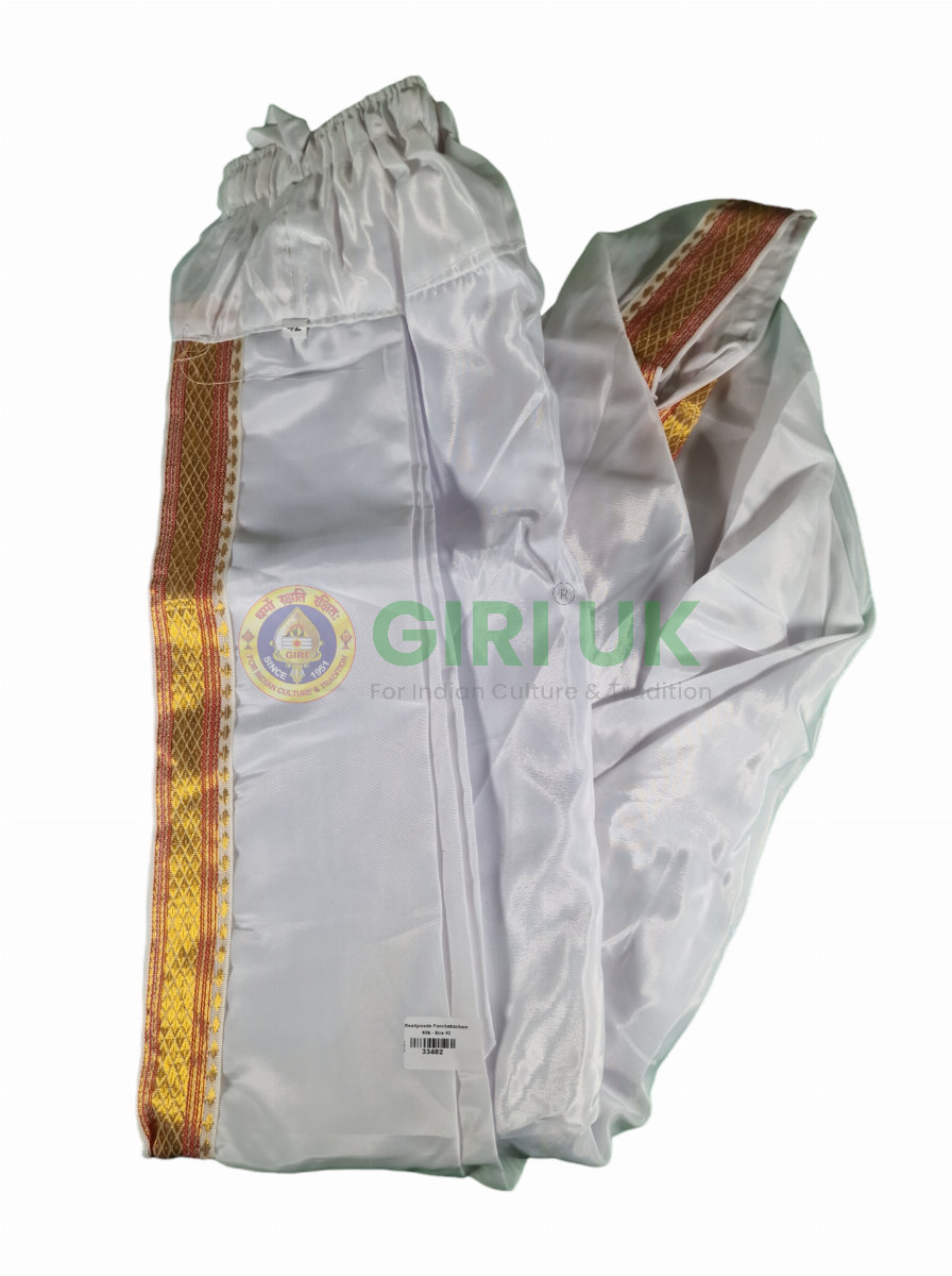 Readymade Silk Panchakacham White