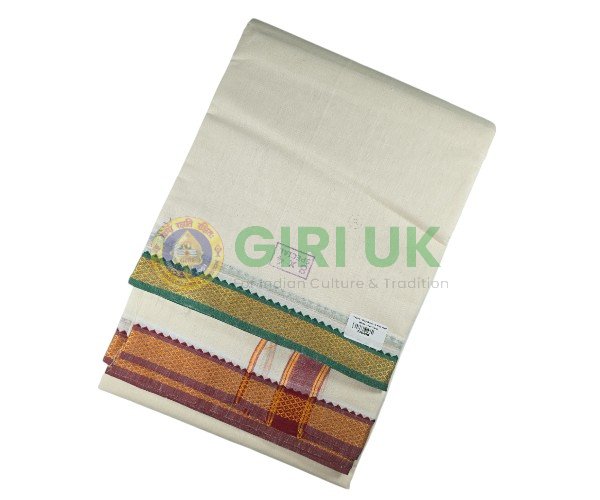 Veshti - Mayilkann -5 Kan Half White - 8x4 Yards